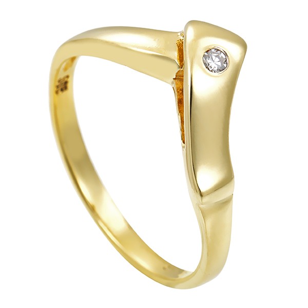 Ring, 14K, Gelbgold, Brillant Detailbild #1