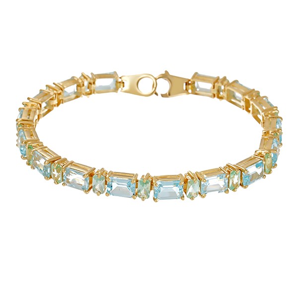 Armband, 14K, Gelbgold, Topas blau Detailbild #1