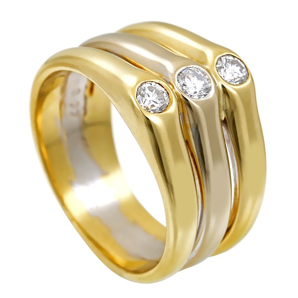 Diamantring, 14K, Gelb-/Weißgold, Brillanten 0,21 ct Detailbild #1