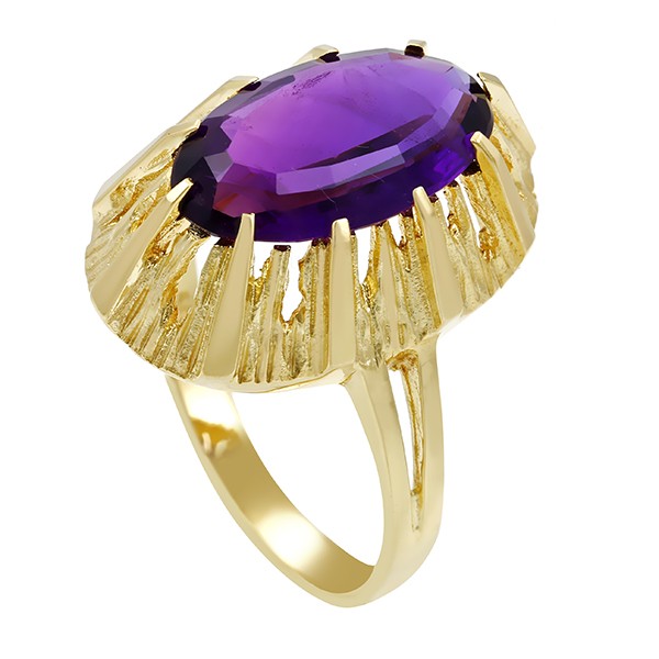 Damenring, 14K, Gelbgold, Amethyst Detailbild #1