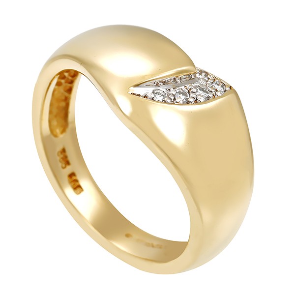 Ring, 14K, Gelb-/Weißgold, Brillanten Detailbild #1