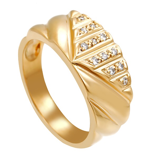 Ring, 14K, Gelbgold, Brillanten Detailbild #1