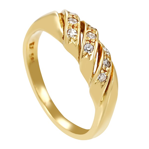 Diamantring, 14K, Gelbgold, Diamanten Detailbild #1