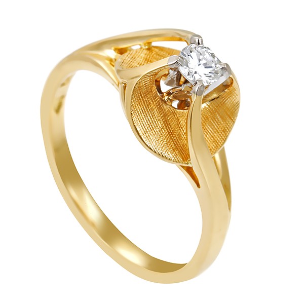 Diamantring, 18K, Gelb-/Weißgold, Brillant 0,18 ct Detailbild #1