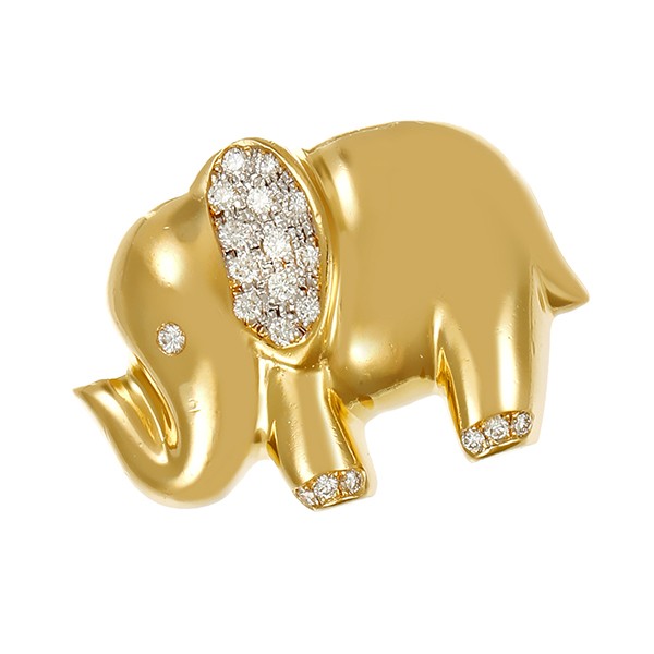 Anhänger, 18K, Gelbgold, Brillant, Elefant Detailbild #1