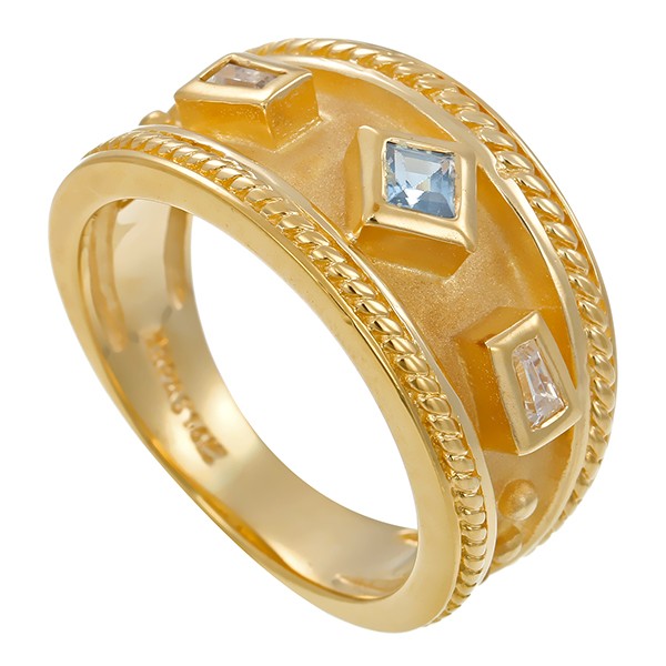 Ring, 14K, Gelbgold, synthetischer Spinell, Zirkonia Detailbild #1