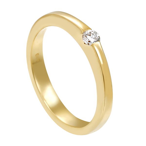 Diamantring, 14K, Gelbgold, Brillant 0,10 ct Detailbild #1