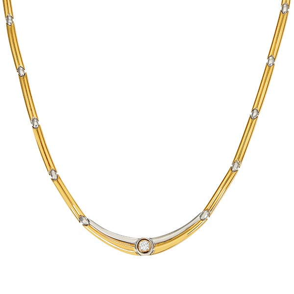 Collier, 18K, Gelb-/Weißgold, Brillant 0,17 ct Detailbild #1