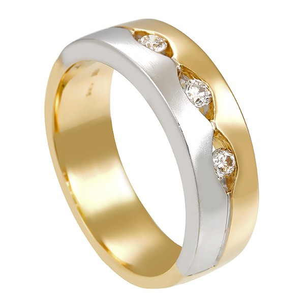 Diamantring, 14K, Gelb-/Weißgold, Brillant 0,24 ct Detailbild #1