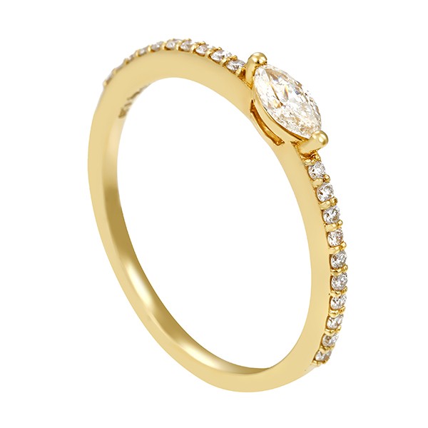 Diamantring, 18K, Gelbgold, Brillanten, Diamant Detailbild #1