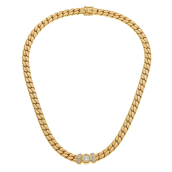 Collier, 18K, Gelbgold, Brillanten 0,95 ct Detailbild #1