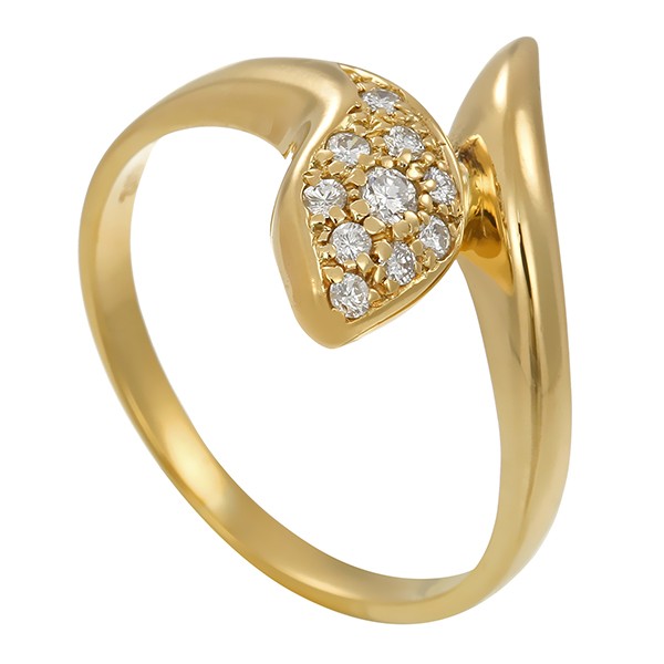 Ring, 14K, Gelb/-Weißgold, Brillanten, Schlange Detailbild #1