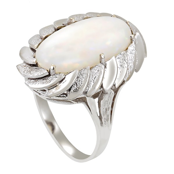 Ring, 14K, Weißgold, Opal Detailbild #1