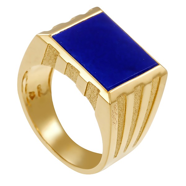 Herrenring, 18K, Gelbgold, Lapis Detailbild #1