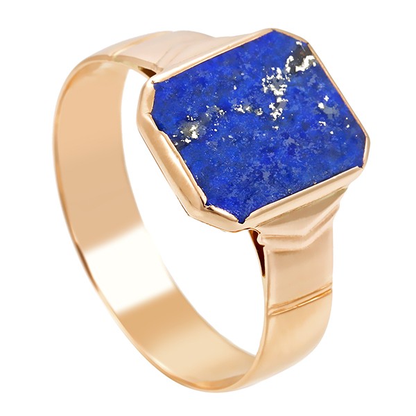 Herrenring, 14K, Rotgold, Lapis Detailbild #1