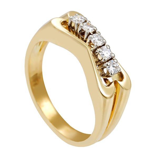 Diamantring, 14K, Gelb-/Weißgold, Brillanten 0,20 ct Detailbild #1