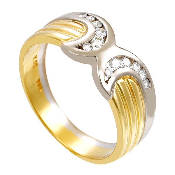 Ring, 18K, Gelb/Weißgold, Brillanten Detailbild #1