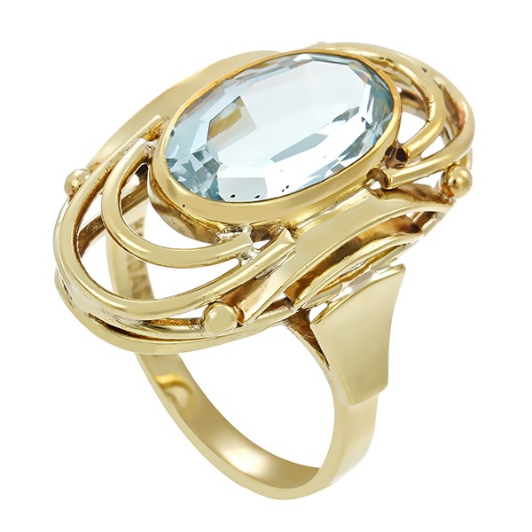 Ring, 14K, Gelbgold, Aquamarin Detailbild #1