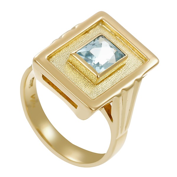 Ring, 14K, Gelbgold, Aquamarin Detailbild #1