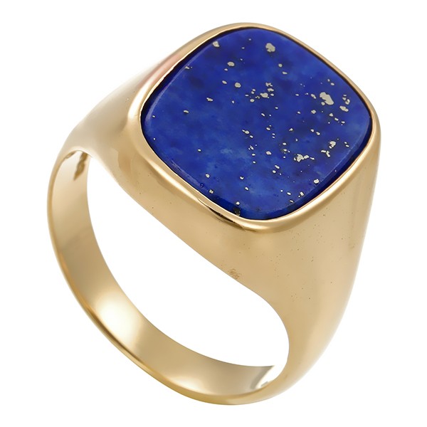 Herrenring, 14K, Gelbgold, Lapis Detailbild #1