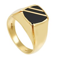 Herrenring, 18K, Gelbgold, Onyx Detailbild #1