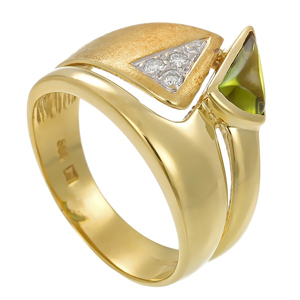 Ring, 14K, Gelbgold, Turmalin, Brillanten Detailbild #1