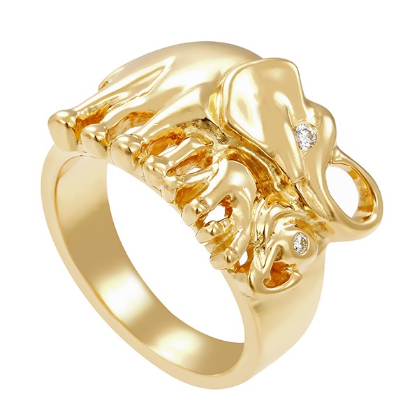 Ring, 18K, Gelbgold, Brillanten, Elefant Detailbild #1