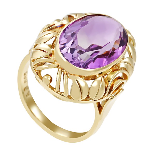 Ring, 14K, Gelbgold, Amethyst Detailbild #1