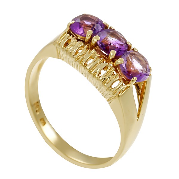 Damenring, 14K, Gelbgold, Amethyst Detailbild #1