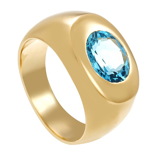 Ring, 18K, Gelbgold, Topas blau Detailbild #1