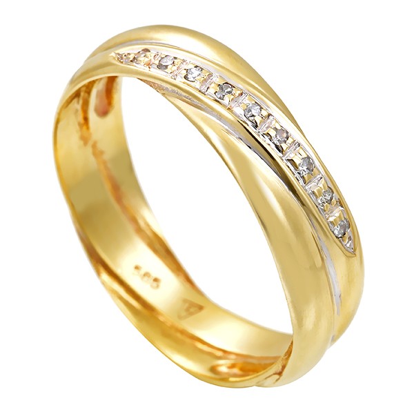 Damenring, 14K, Gelbgold, Diamanten Detailbild #1