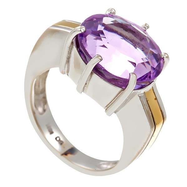 Ring, 18K, Gelb-/Weißgold, Amethyst Detailbild #1