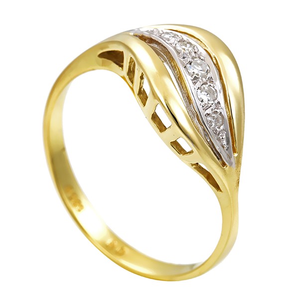 Ring, 14k, Gelbgold, Weißgold, Diamant Detailbild #1