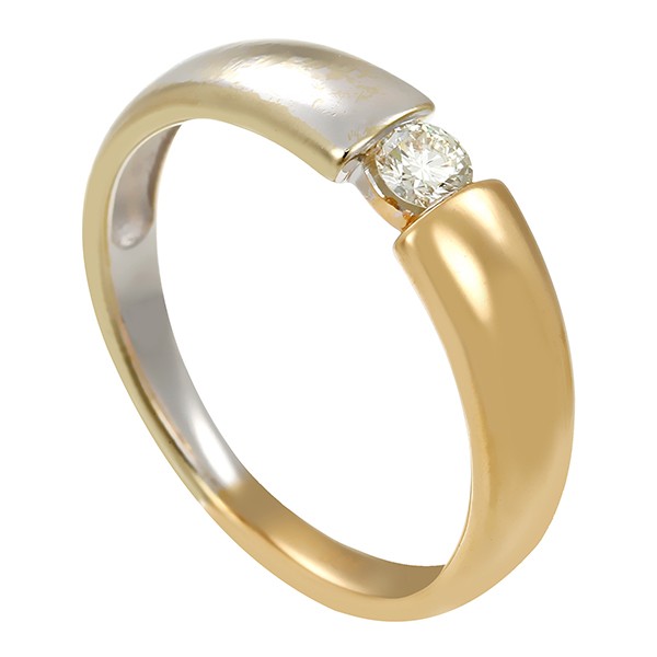 Brillantring, 14K, Gelb-/Weißgold, ca. 0,12ct Detailbild #1