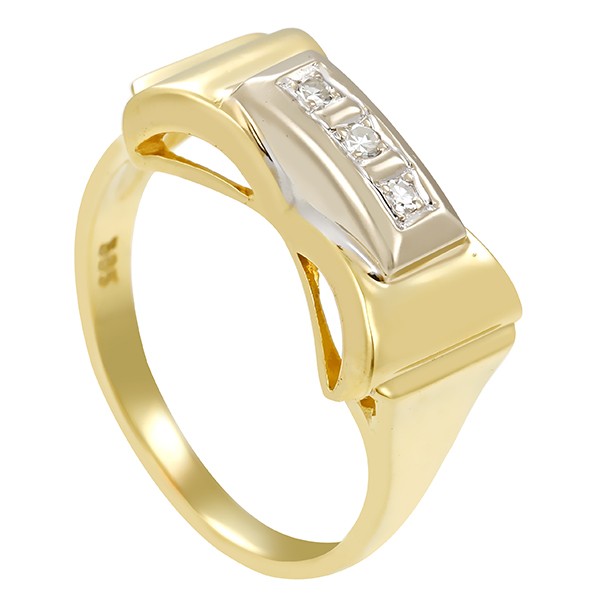 Diamantring, 14K, Gelb-/Weißgold, Diamant Detailbild #1