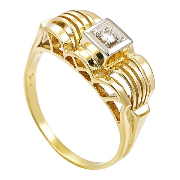 Diamantring, 14K, Gelb-/Weißgold, Brillant Detailbild #1