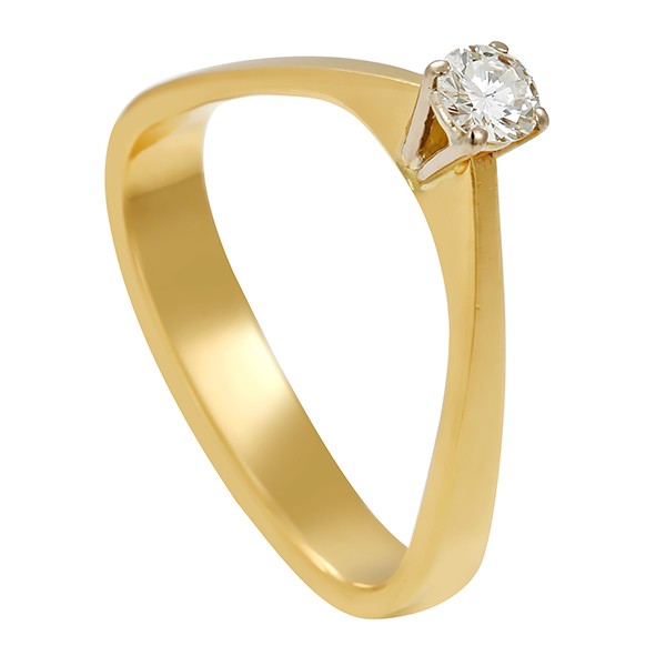 Diamantring, 18K, Gelbgold, Brillant 0,16 ct Detailbild #1