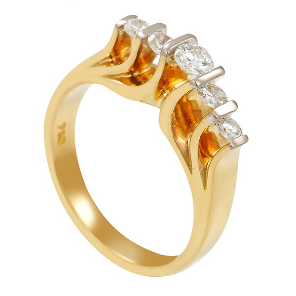 Diamantring, 18K, Gelb-/Weißgold, Brillanten 0,52 ct Detailbild #1