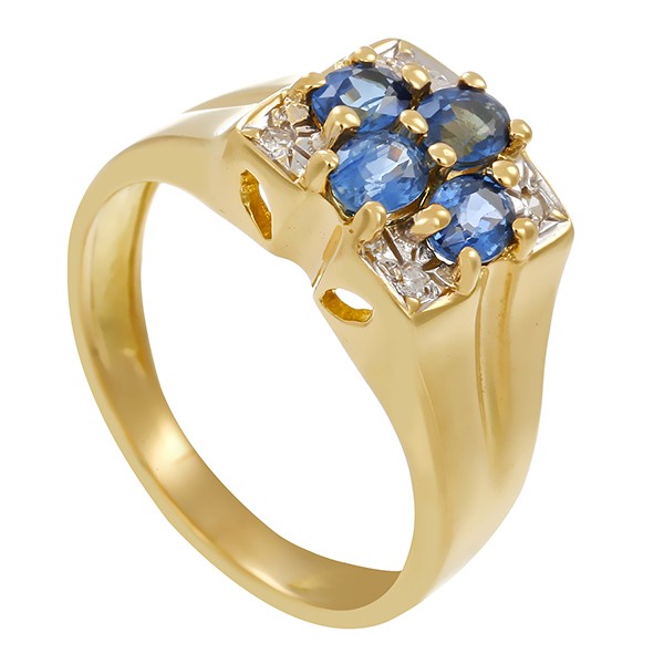 Ring, 18K, Gelbgold, Diamanten, Saphire, U52 Detailbild #1