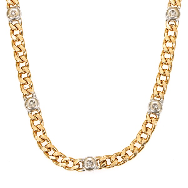 Collier, 14K, Gelb-/Weißgold, Diamanten Detailbild #1