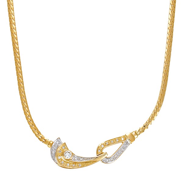 Collier, 18K, Gelb-/Weißgold, Brillant, Diamanten Detailbild #1