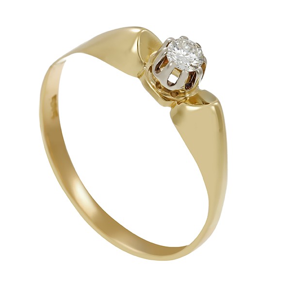 Diamantring, 14K, Gelb-/Weißgold, Brillant 0,10 ct Detailbild #1