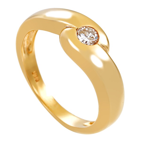 Diamantring, 14K, Gelbgold, Brillant 0,10ct Detailbild #1