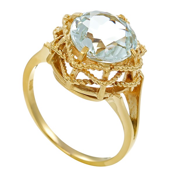 Ring, 14K, Gelbgold, Aquamarin Detailbild #1