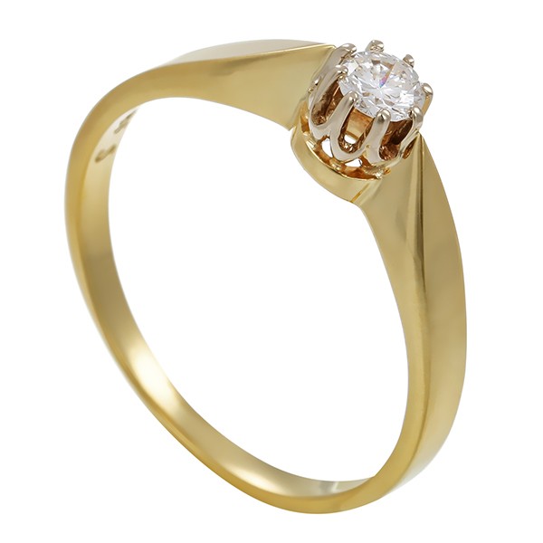 Brillantring, 14K, Gelb-/Weißgold, ca. 0,23ct Detailbild #1