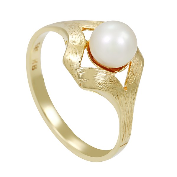 Ring, 14K, Gelbgold, Perle Detailbild #1