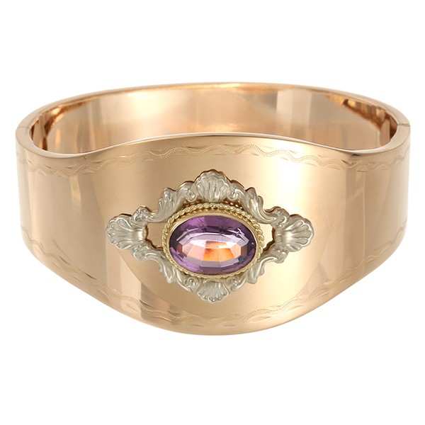 Armreif, 14K, Rotgold, Silber, Amethyst Detailbild #1