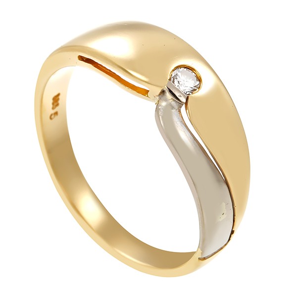 Diamantring, 14K, Gelbgold, Brillant Detailbild #1