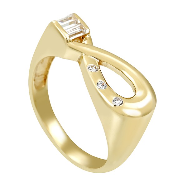 Ring, 14K, Gelbgold, Zirkonia Detailbild #1