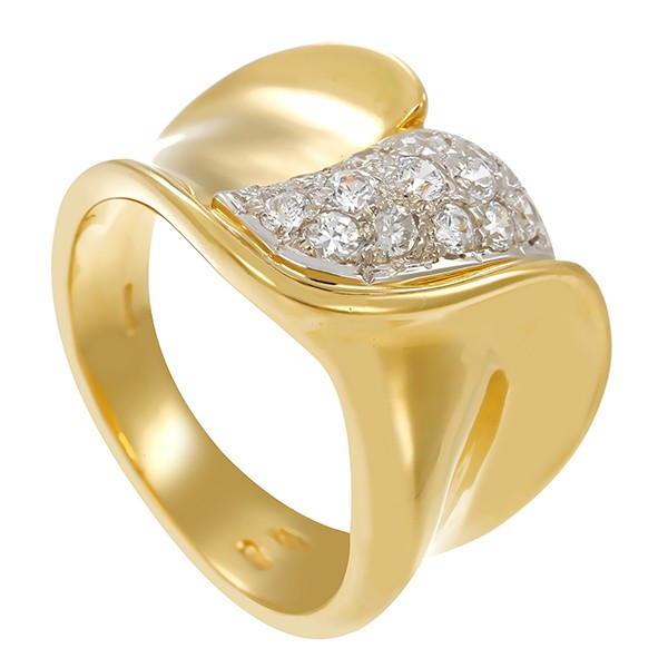 Ring, 18K, Gelb-/Weißgold, Brillanten Detailbild #1